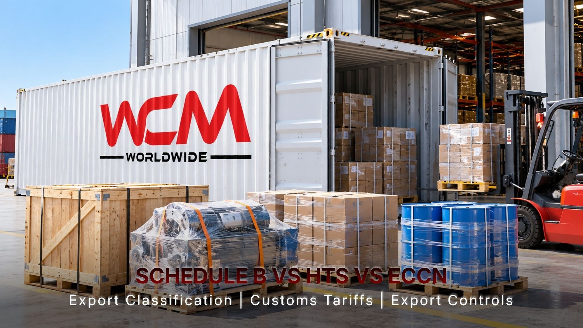 Learn how Schedule B, HTS and ECCN codes differ, when each applies to AES filing and export licensing, and how WCM Worldwide keeps export data consistent.